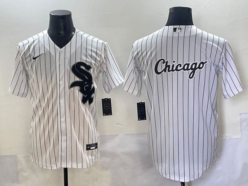Men 2025 Chicago White Sox Blank White Stripe Game Nike MLB Jersey style 9->chicago white sox->MLB Jersey